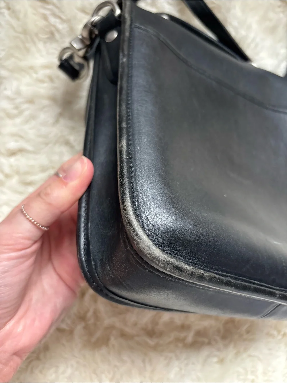 Kirkland Signature Black Leather Women's Satchel Crossbody